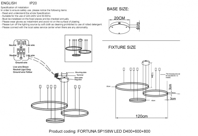 Люстра Crystal Lux FORTUNA SP123W LED BLACK фото 17