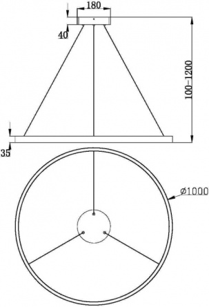 Подвесной светильник Rim MOD058PL-L54BS3K фото 2
